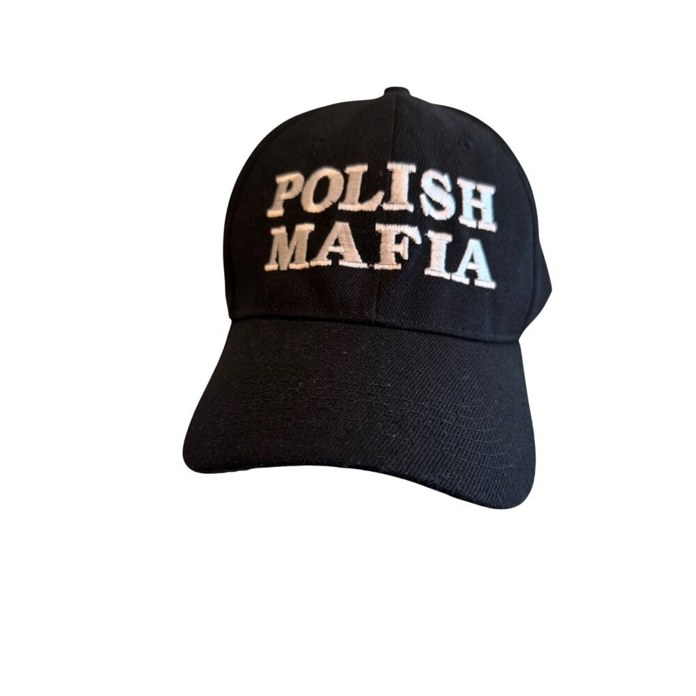 Polish Mafia Embroidered Black Baseball Cap Adjustable Strap